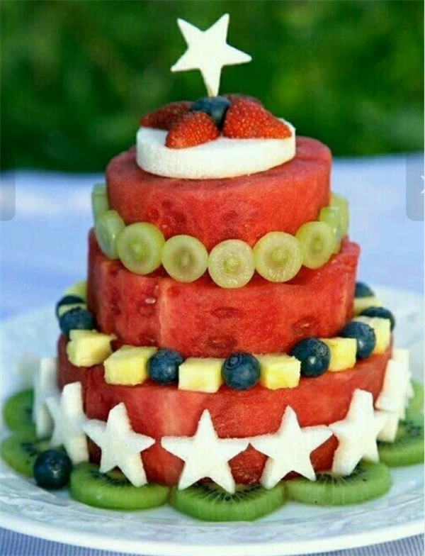 适合招待朋友的水果拼盘图片 创意水果拼盘