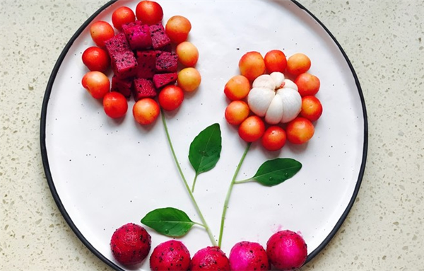 获奖水果拼盘图片大全,精致的花朵水果拼盘图片